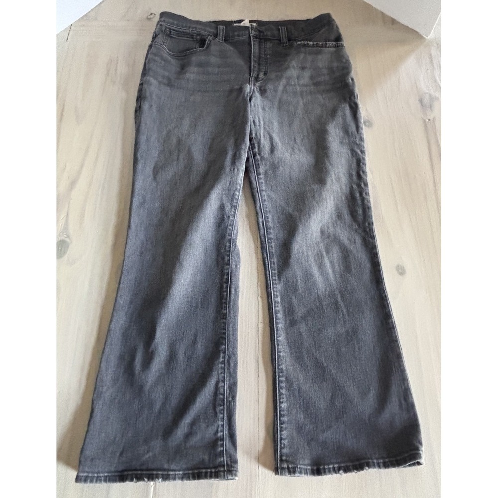 Madewell Kick Out Jeans Womens 31 Faded Black Mid Rise Stretch Denim EUC‎